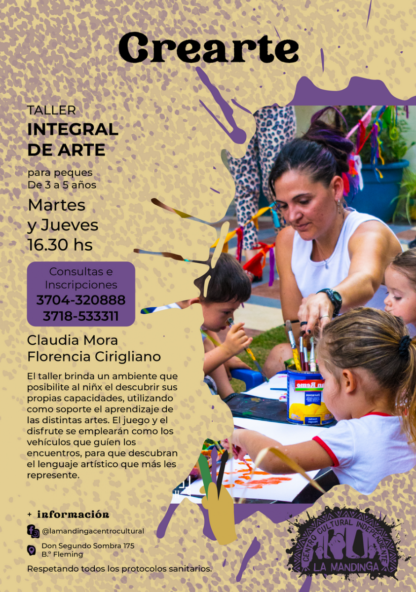 Inscripciones para la escuela de arte Crearte